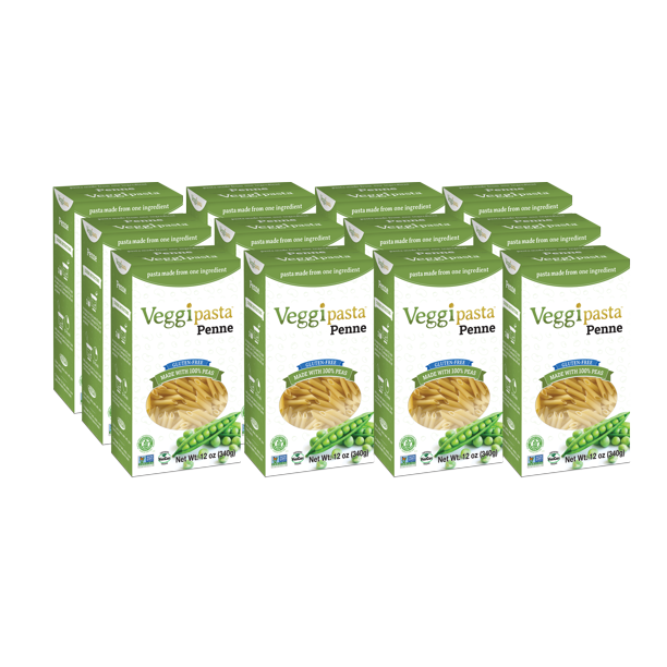 Veggipasta Pea Penne Pasta, 12 oz, Case of 12 - Cozy Farm 