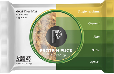 Good Vibes Protein Puck Bar | Sunflower Butter | Gluten-Free | 12 Count - Cozy Farm 