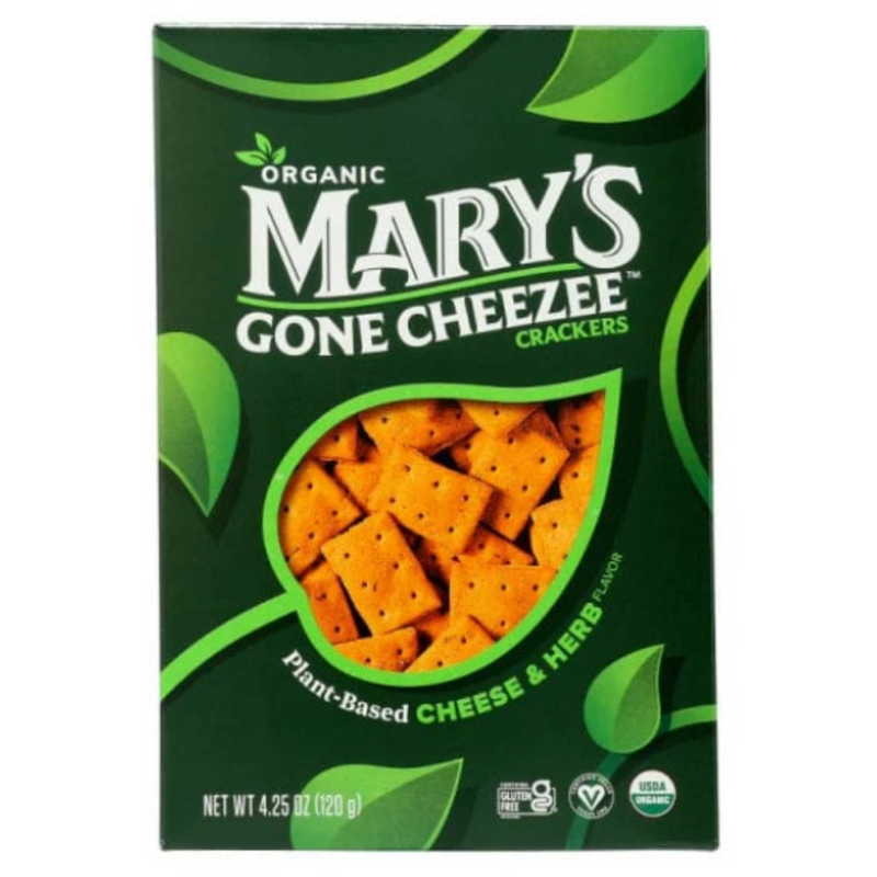 Mary's Gone Crackers - Crckr Peanut Bsd Hrb Chs - 4.25 Oz (Case of 6) - Cozy Farm 
