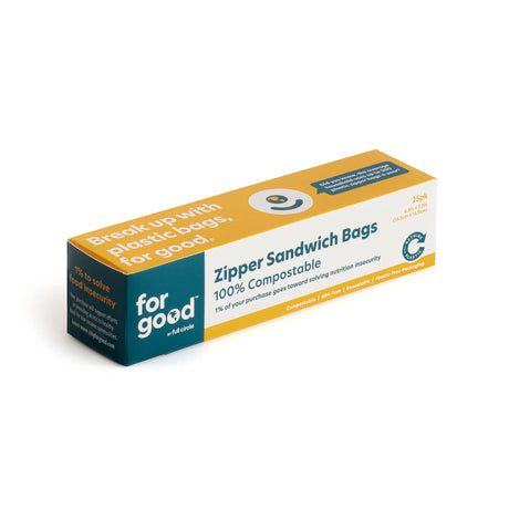 For Good Sandwich Bags Zipper 25 Ct - Cozy Farm 