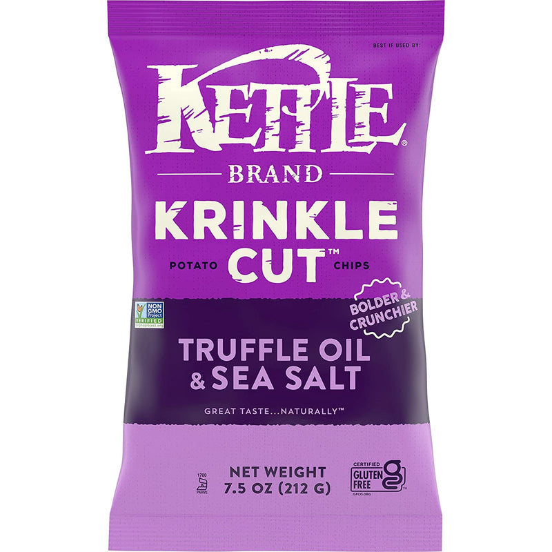 Kettle Brand Krinkle Chip Truff Sea Salt - 7.5 Oz. - Case of 12 - Cozy Farm 