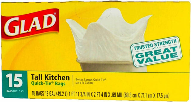 Tall Kitchen Drawstring Refuse Bags - 15 Ct (Case of 6) - Cozy Farm 