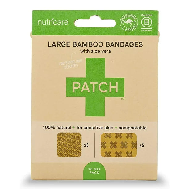 Patch Bandage Aloe Vera Bamboo - 10 Ct (Case of 5) - Cozy Farm 