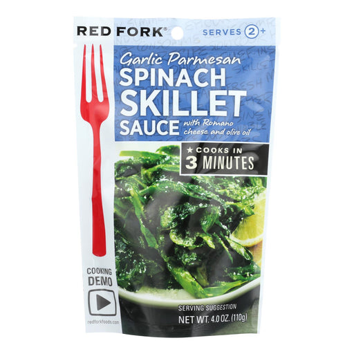 Red Fork Skillet Sauce - Garlic Parmesan Spinach - Case Of 8 - 4 Oz. - Cozy Farm 