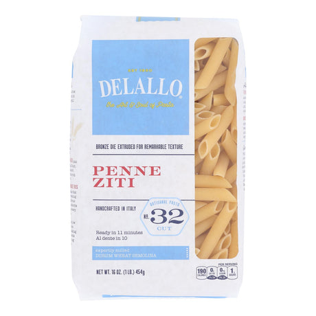Delallo - Pasta Penne Ziti #32 - Case Of 16-16 Oz - Cozy Farm 