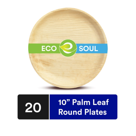 Ecosoul Rounds Plates Bagasse, 20 Ct/Case - Cozy Farm 