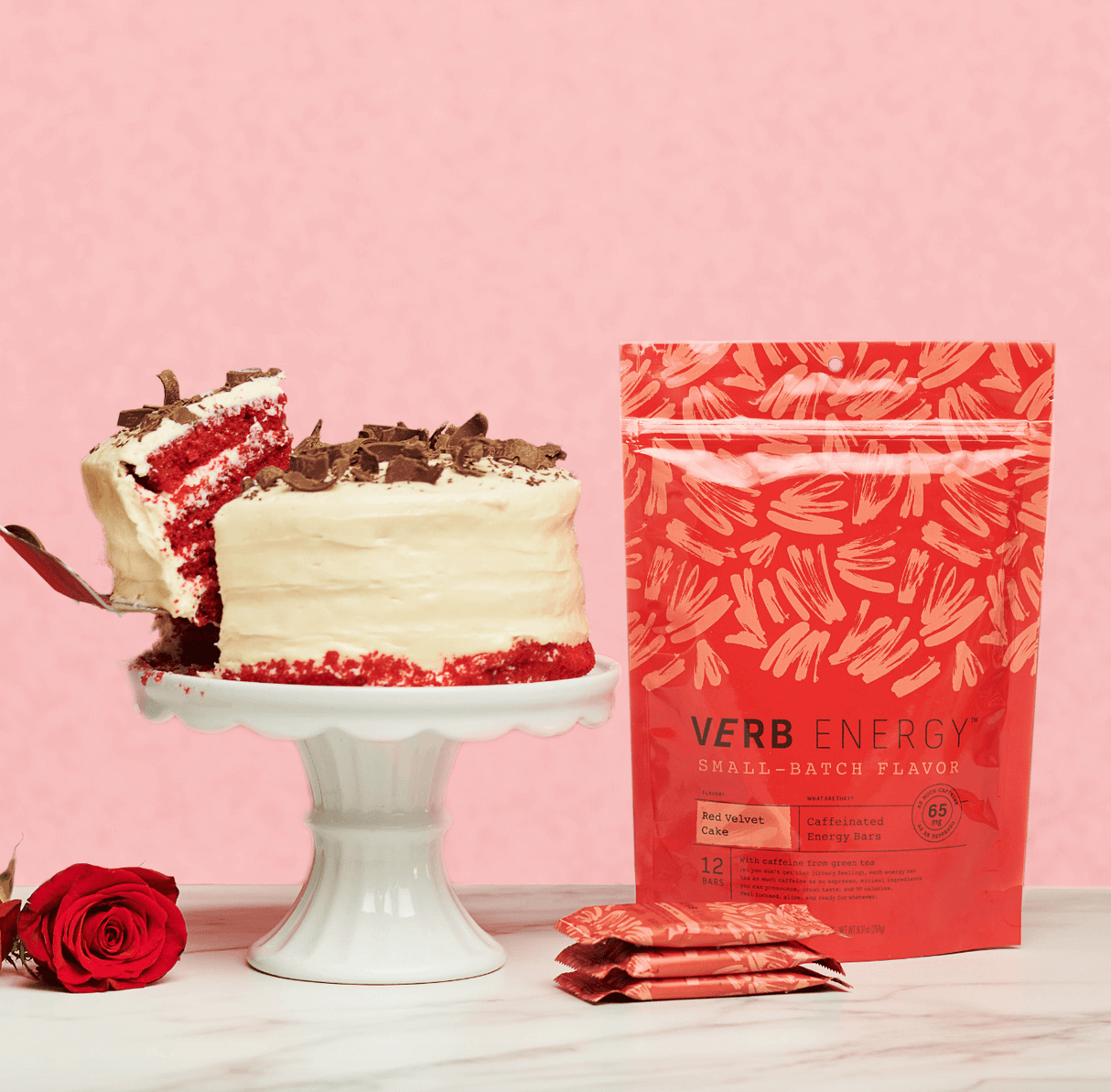 Verb Energy Red Velvet Energy Bar .92 Oz, Case of 16 - Cozy Farm 