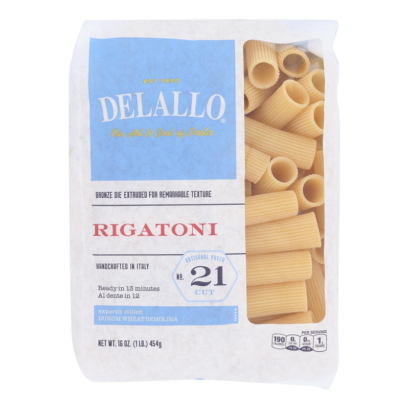 Delallo Rigatoni No.21, Enriched Macaroni Product - Case Of 16 - 16 Oz - Cozy Farm 