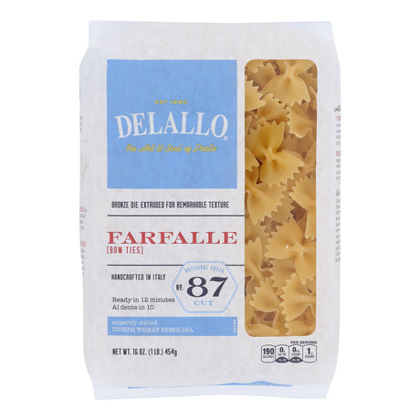 Delallo Farfalle No. 87, Enriched Macaroni Product - Case Of 16 - 1 Lb - Cozy Farm 