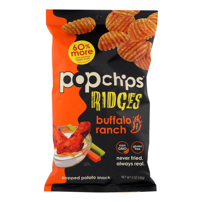 Popchips Ridges Popped Potato Snack - Case of 12 - 5 Oz. - Cozy Farm 