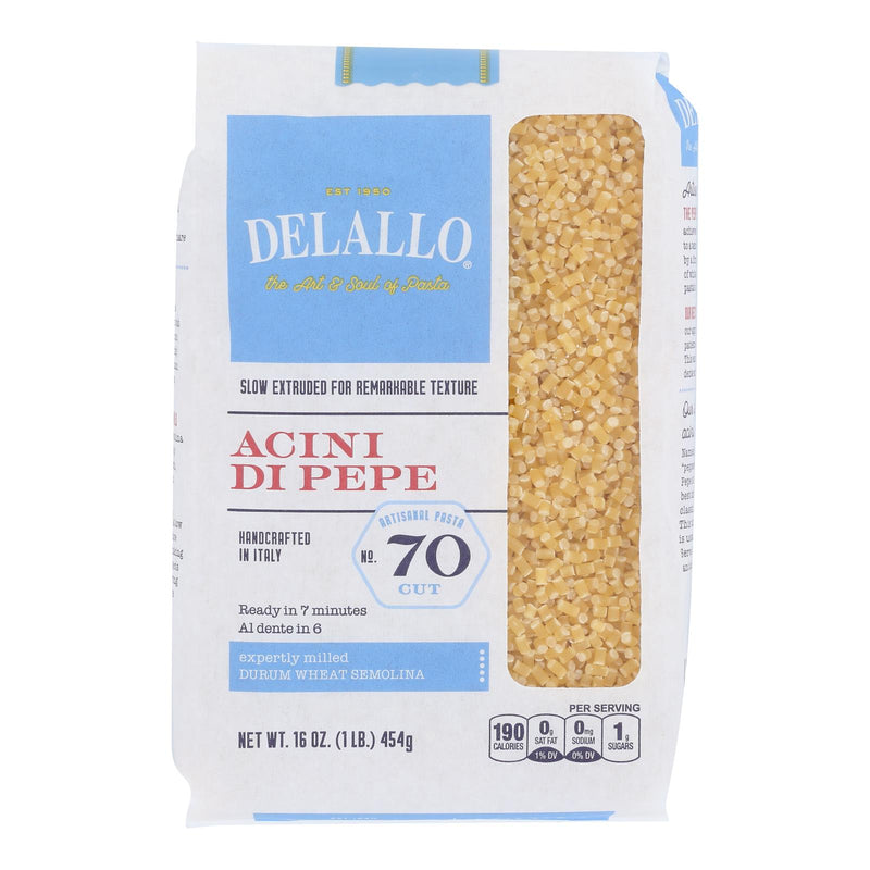 Delallo Acini Di Pepe No.70 Enriched Macaroni Product - Case Of 16 - 1 Lb - Cozy Farm 