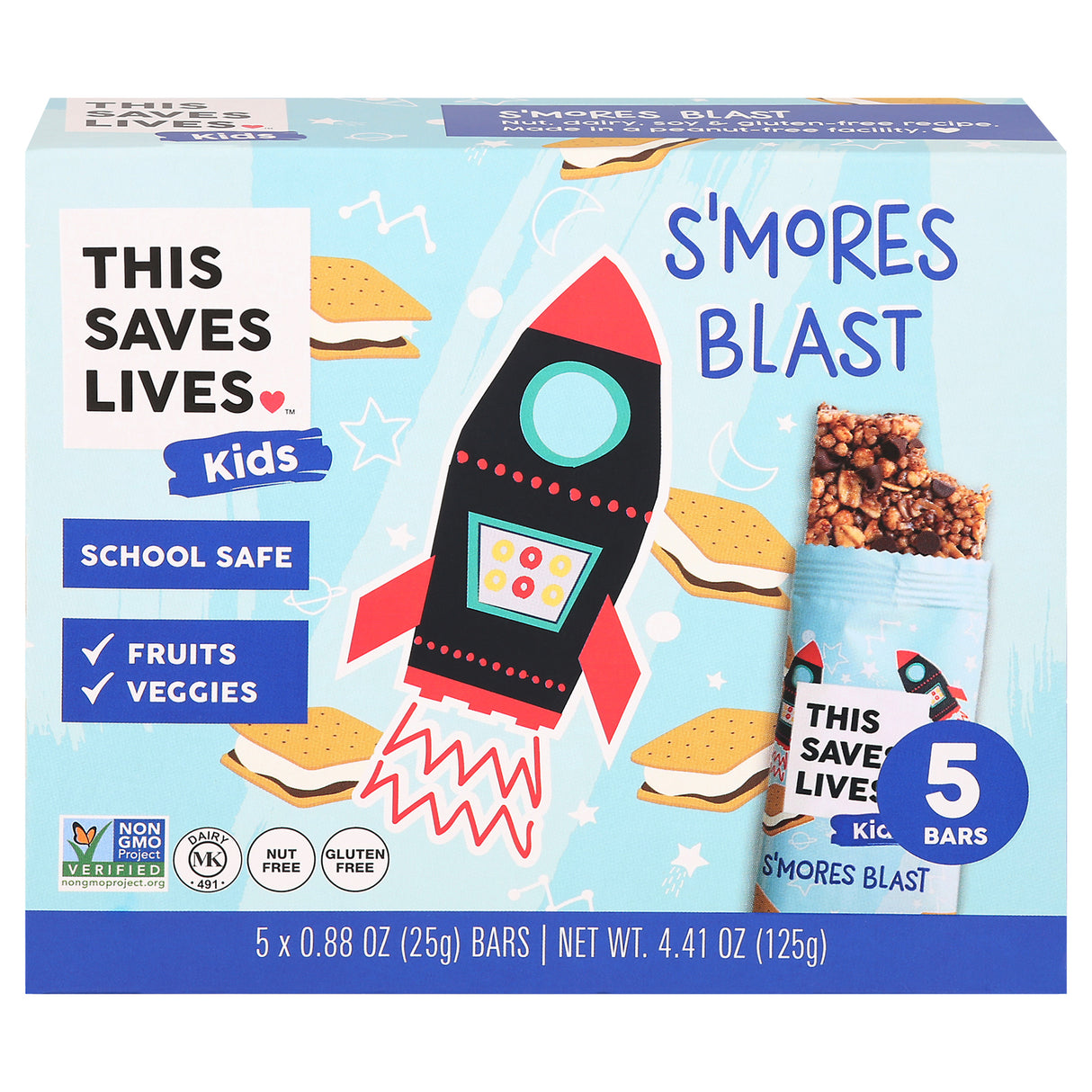 This Bar Saves Lives S'mores Blast Bar, 4.41 Oz, Case of 12 - Cozy Farm 