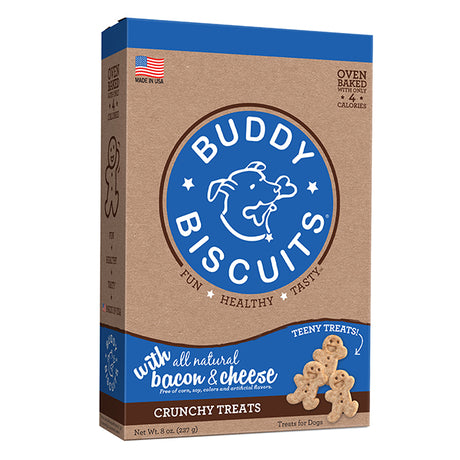 Buddy Biscuits 8 oz Itty Bitty Bacon N Cheese Biscuit - Case of 12 - Cozy Farm 