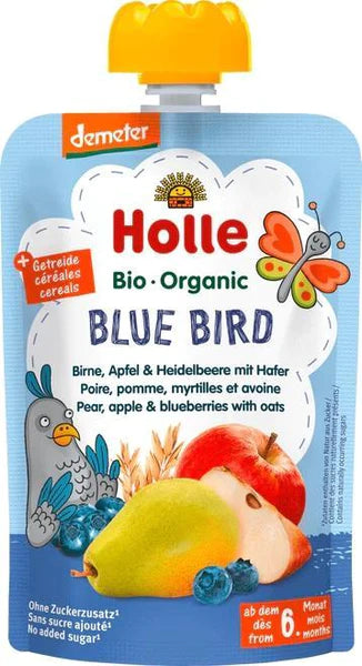 Holle Puree Blue Fruit Green - Case of 2 x 6/3.5oz - Cozy Farm 