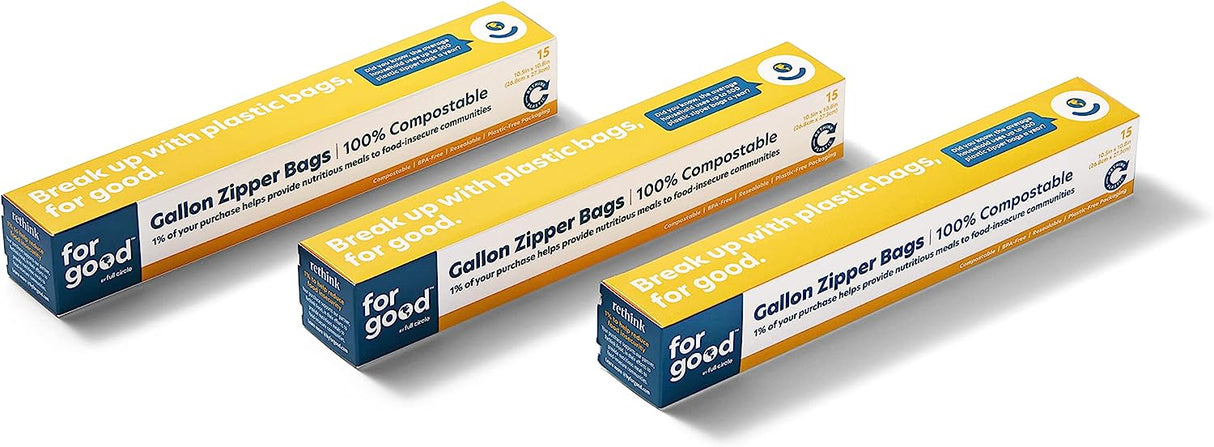 Good Gallon Zipper Bags, 15 Ct, Pack of 6 - Cozy Farm 
