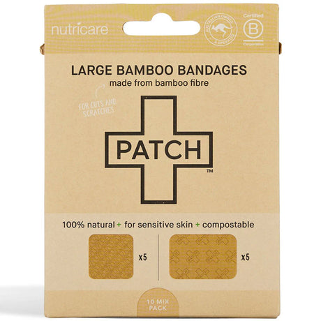 Patch Natural Bamboo Large Bandages - 50 Ct (Case of 5) - Cozy Farm 