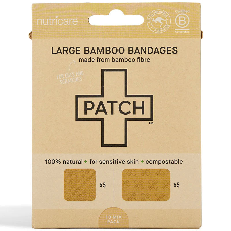 Patch Natural Bamboo Bandages Lg - 10 Ct (Case of 5) - Cozy Farm 