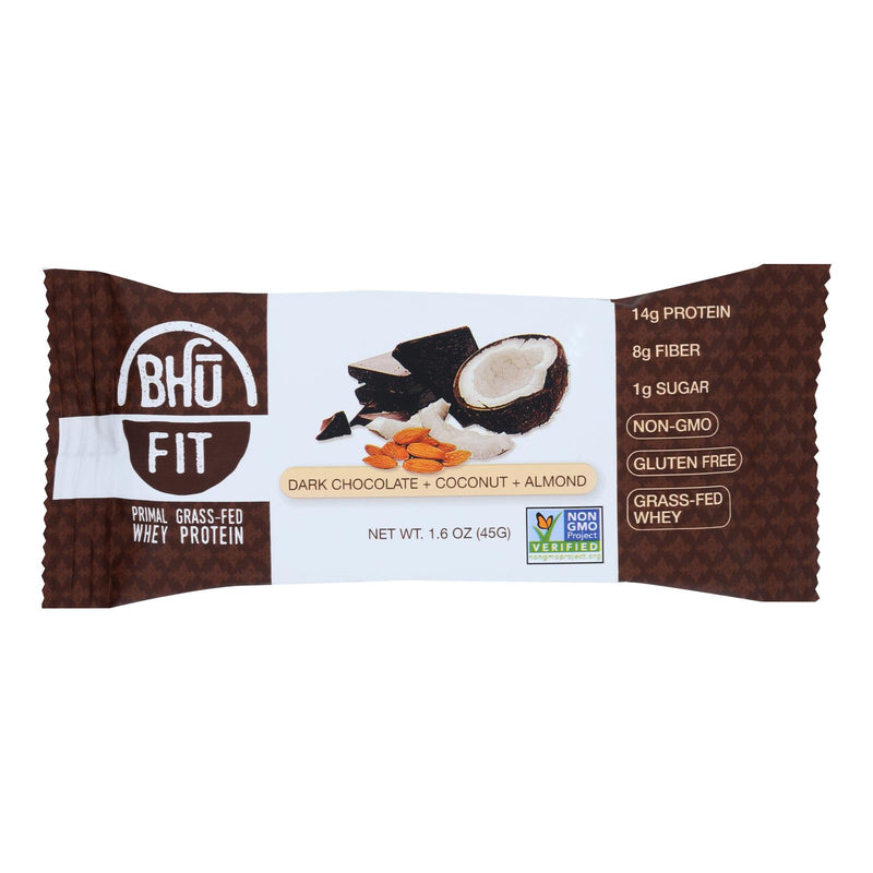Bhu - Bar Dark Chocolate Coconut Almond - Case Of 12-1.6 Oz - Cozy Farm 