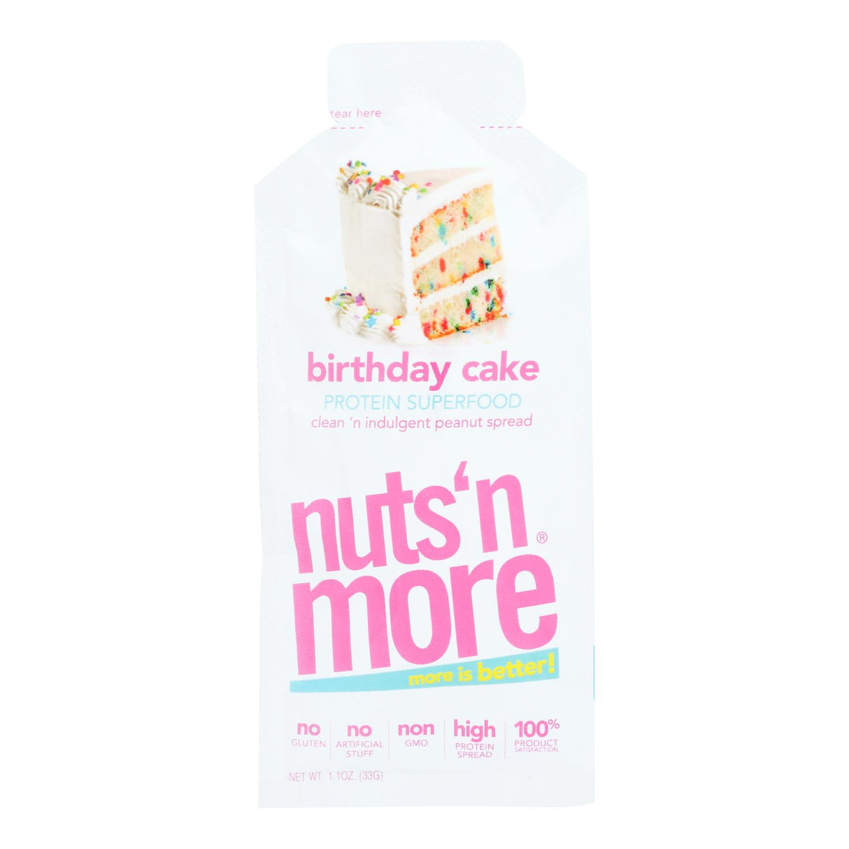 Nuts 'n More - PB Spread Birthday Cake Spread Single - Case of 10 - 1.1oz' - Cozy Farm 