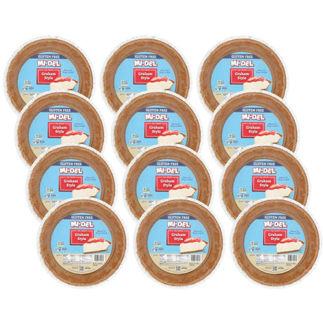 12 packages of Mi-Del Graham Chips on a white background