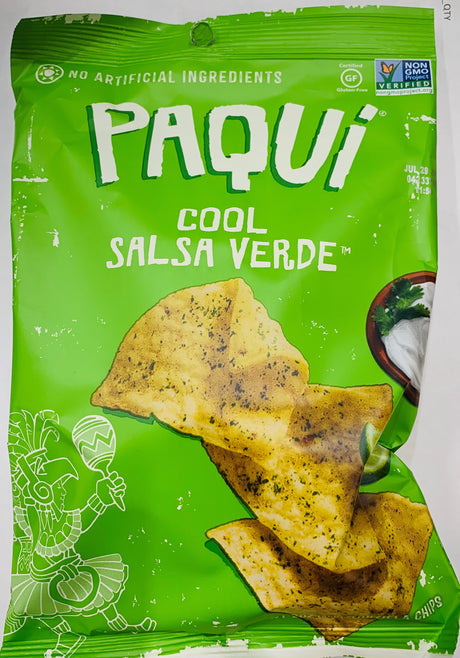 Paqui Zesty Salsa Verde Tortilla Chips - 2 Oz, Pack of 6 - Cozy Farm 