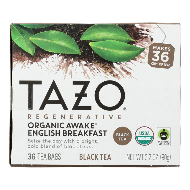 Tazo Tea Awake English Breakfast Black Tea - Case of 4 x 36 CT Tea Bags - Cozy Farm 