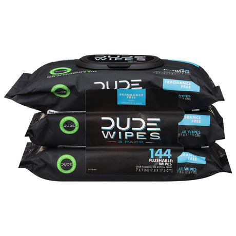 Dude Wipes Unscented Disposable Wipes, 4-144 Count Packs (Total: 576 Count) - Cozy Farm 