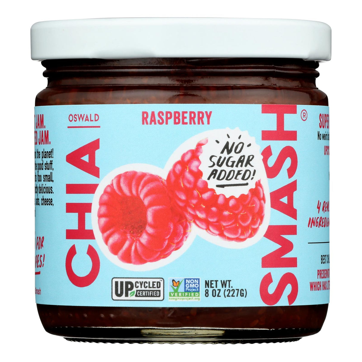 Oswald Jam Chia Smash Raspberry 8 Oz - Pack of 6 - Cozy Farm 