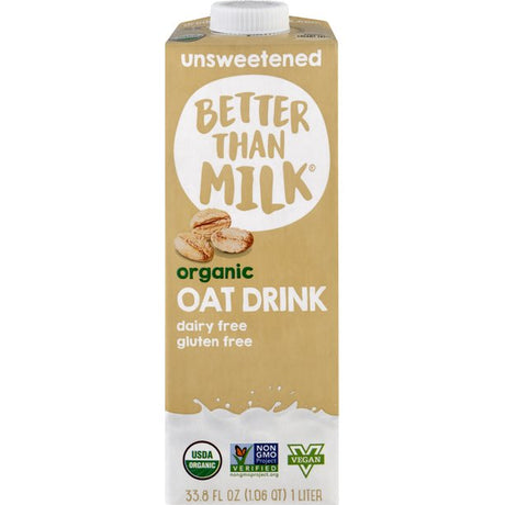 Better Than Milk Unsweetened Oat Drink - 33.8 Fl Oz (Pack of 6) - Cozy Farm 