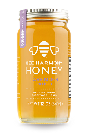 Bee Harmony - Raw Lavender Honey, 12 fl oz (Pack of 6) - USA California Honey