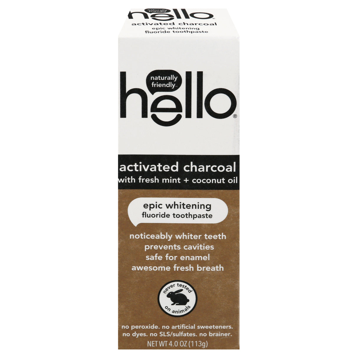 Hello Products Toothpaste Active Charcoal Whitening - 4 Oz - 1 Pack - Cozy Farm 