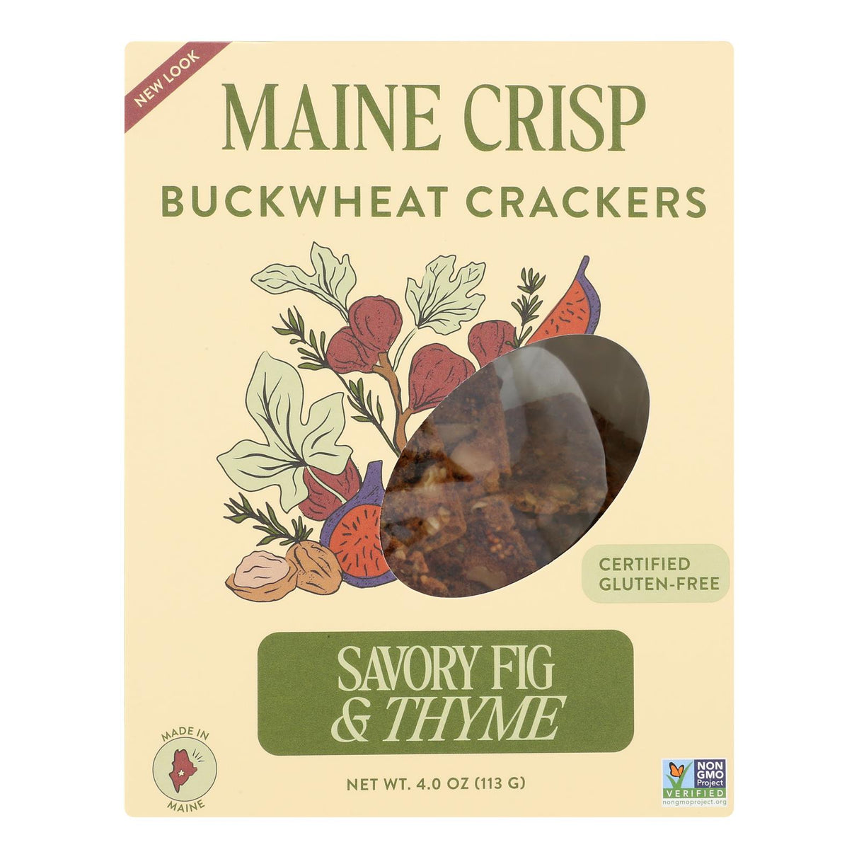 Maine Crisp Fig and Thyme Savory Crisps - Case of 10 - 4 Oz - Cozy Farm 