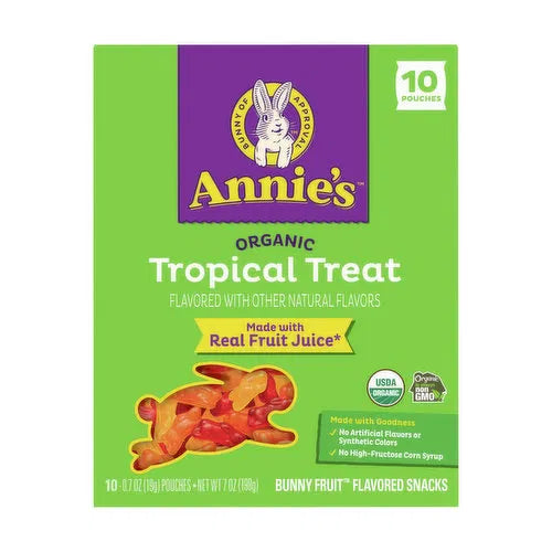 Annie's Homegrown - Organic Tropical Fruit Snacks, 7 oz (Pack of 8) - Gluten-Free Treat
