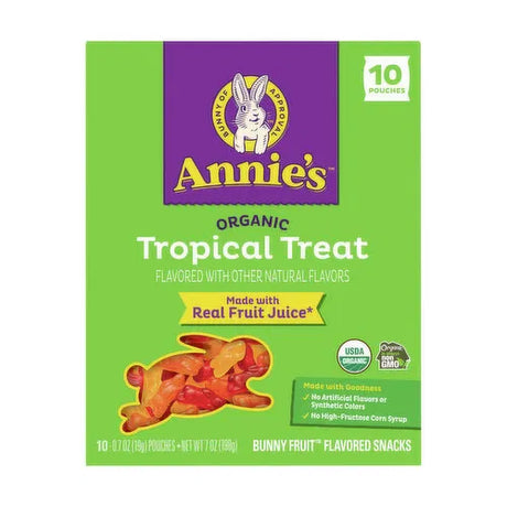 Annie's Homegrown - Organic Tropical Fruit Snacks, 7 oz (Pack of 8) - Gluten-Free Treat