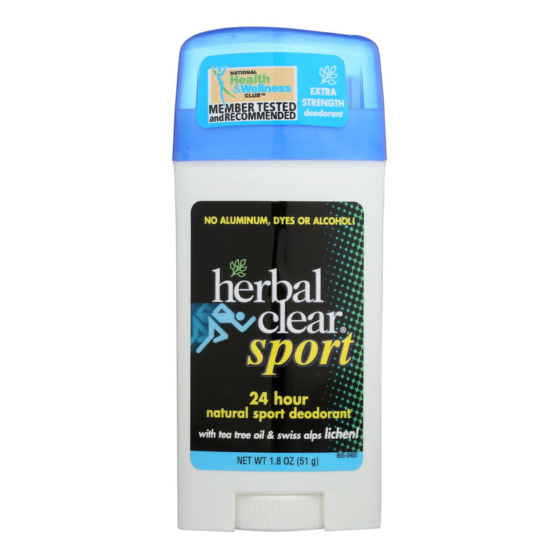 Herbal Clear 24 Hour Natural Sport Deodorant - 1.8 Oz (Pack of 1) - Cozy Farm 