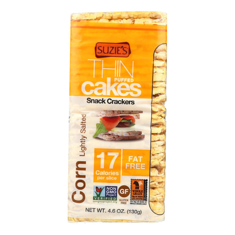 Suzie's Thin Salted Corn Cakes - 4.6 Oz. - Pack of 12 - Cozy Farm 