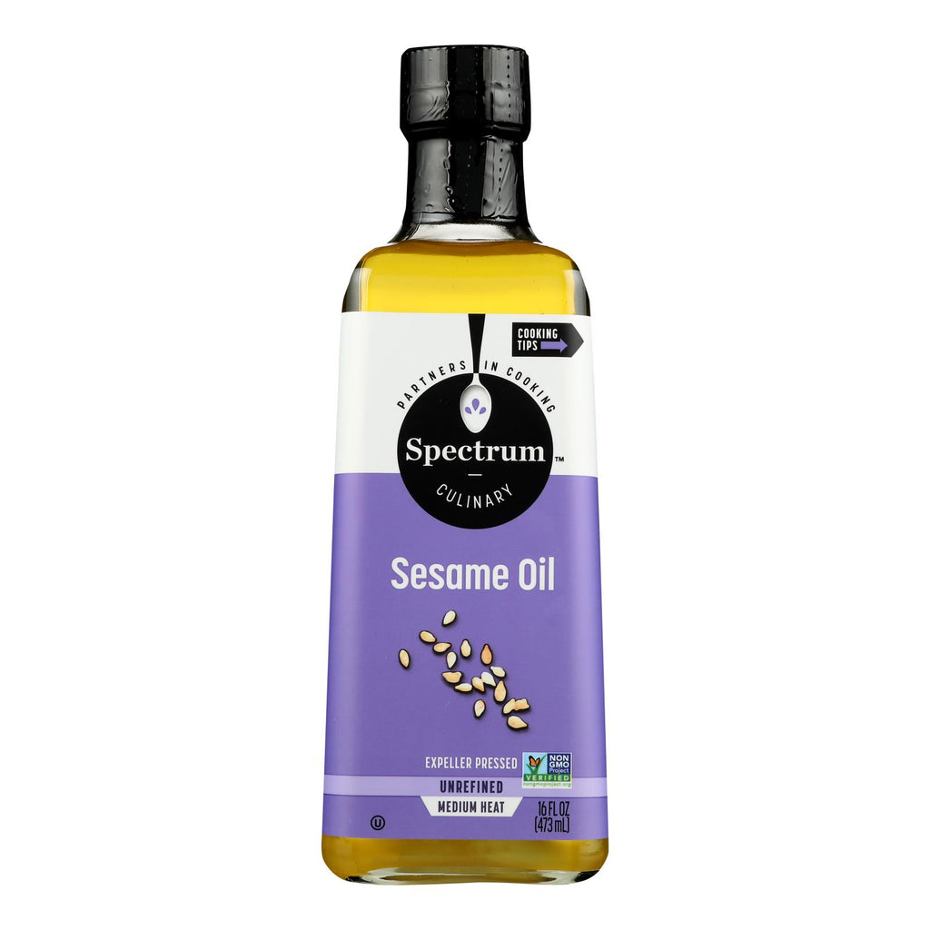 Spectrum Naturals - Sesame Oil Unrefined - Case Of 12 - 16 Fz - Cozy Farm 