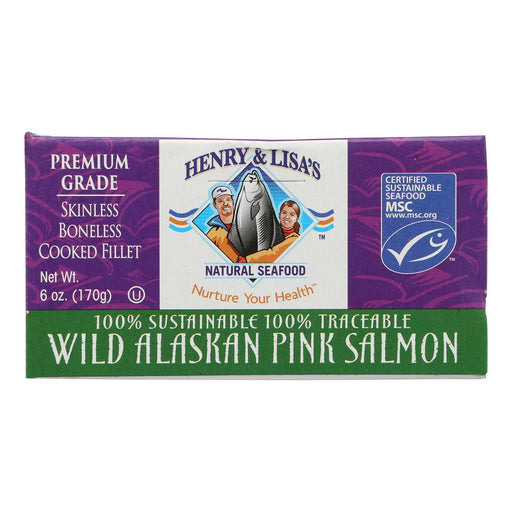 Henry & Lisa's Natural Seafood Wild Alaskan Pink Salmon - 12 Pack - 6 Oz. - Cozy Farm 