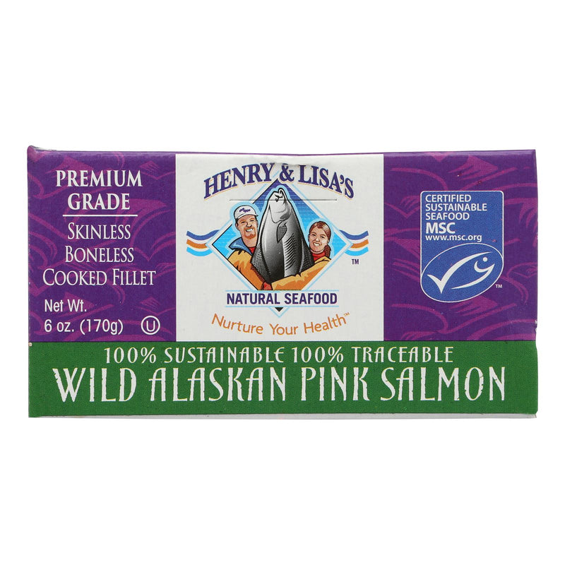 Henry & Lisa's Natural Seafood Premium Quality Wild Alaskan Pink Salmon - 12 Pack - 6 Oz. - Cozy Farm 