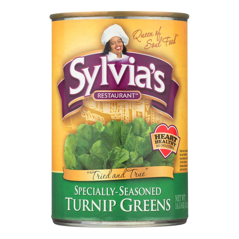 Sylvia's Specially-Seasoned Turnip Greens, 14.5 Oz - Case of 12 - Cozy Farm 