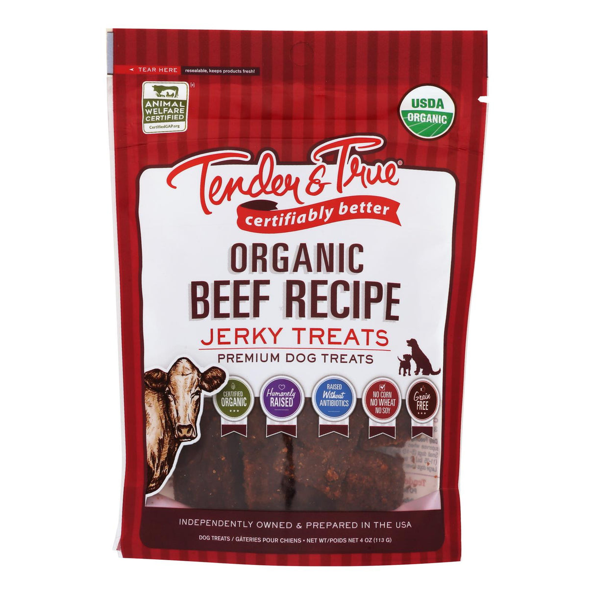 Tender & True Premium Beef Jerky Dog Treat - 10x4 oz - Cozy Farm 