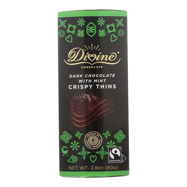 Divine Crisp Thins Dark Chocolate Mint, 12-Pack (2.8 Oz Each) - Cozy Farm 