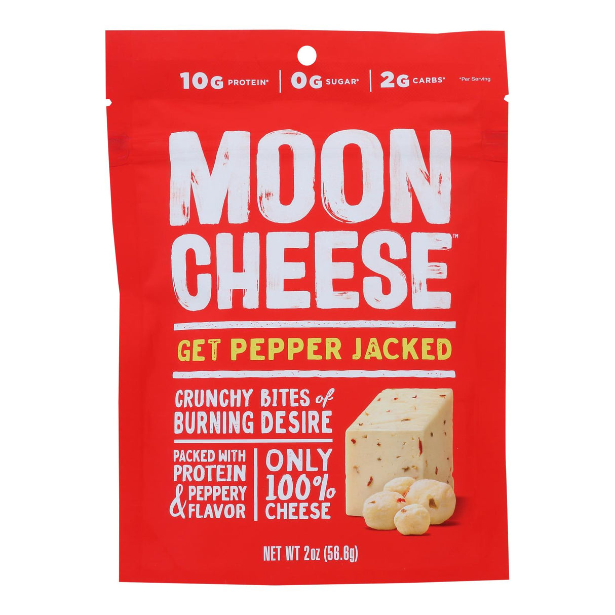 Moon Cheese Pepper Jack Naturally Dehydrated Cheese Snack, 2 Oz (Pack of 12) - Cozy Farm 