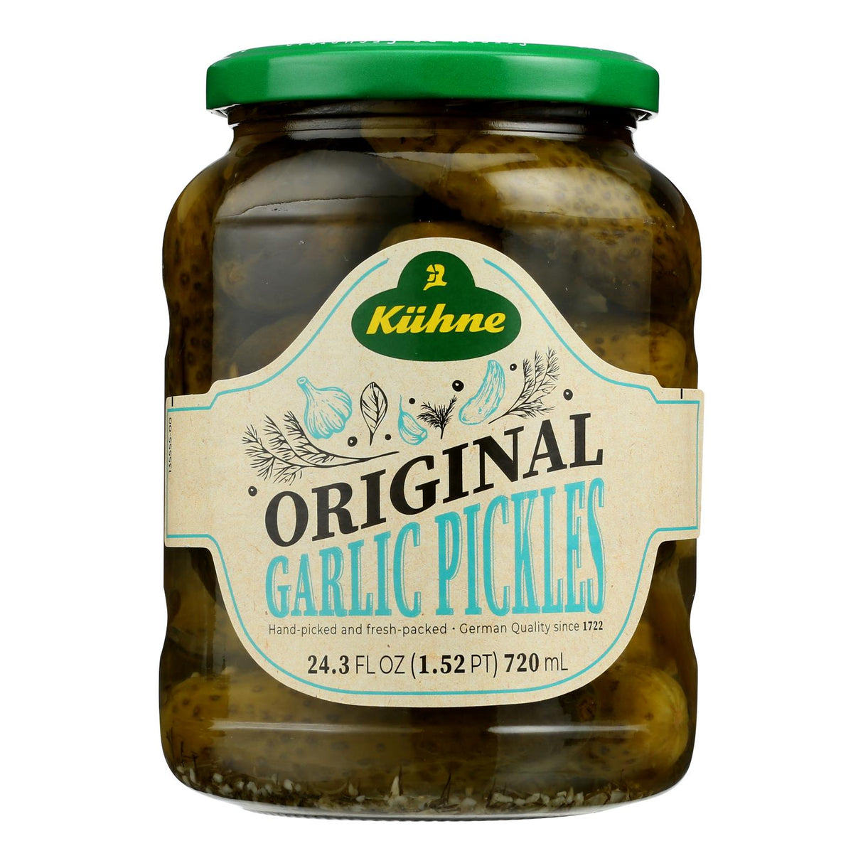 Kuhne Craft Garlic Pickles, Case of 12 - 24.3 oz - Cozy Farm 