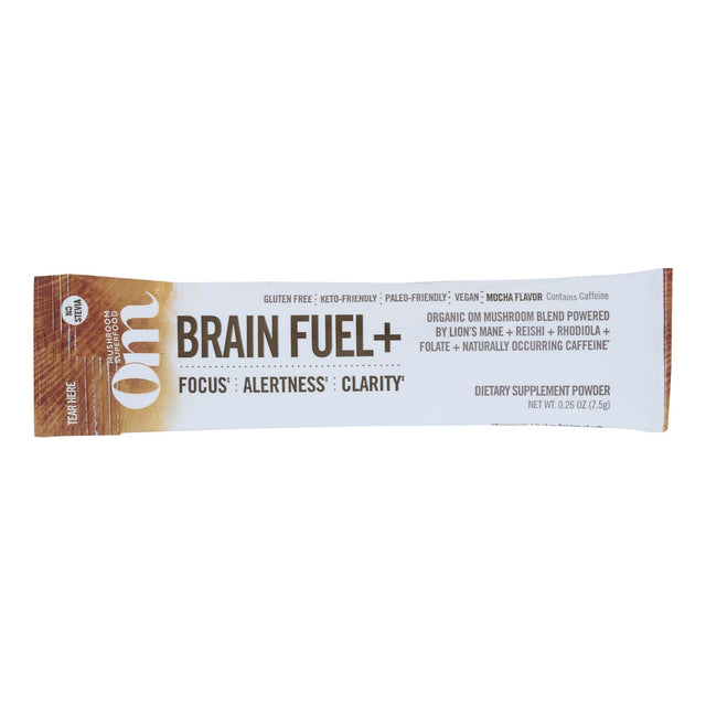 Om Brain Fuel Mushroom Powder Drink - 10 Packets of 0.26 Oz - Cozy Farm 