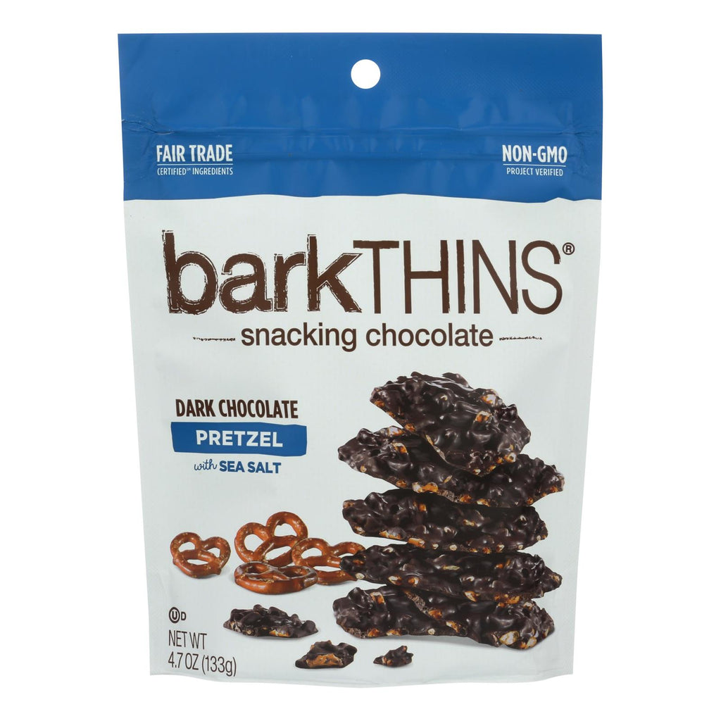Bark Thins Dark Chocolate - Pretzel With Sea Salt - Case Of 12 - 4.7 Oz. - Cozy Farm 