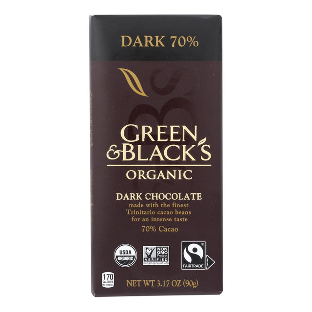 Green & Black's Organic Dark Chocolate 70% Cocoa - 3.17 oz. (Case of 10) - Cozy Farm 