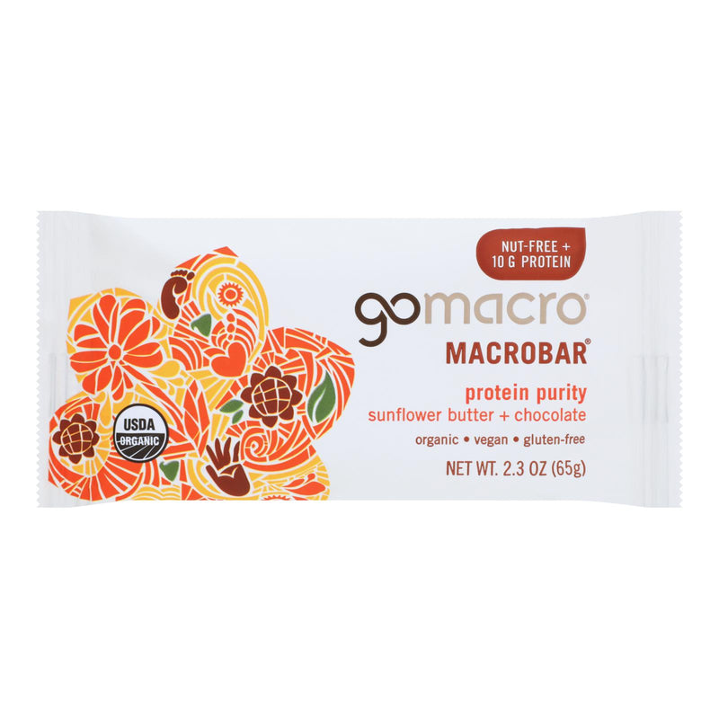 Gomacro Macrobar: Organic Sunflower Butter & Chocolate, 2.3 Oz Bars (Case of 12) - Cozy Farm 
