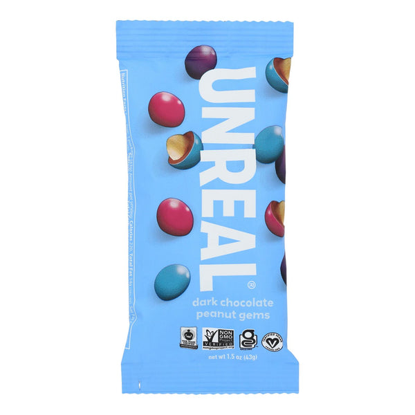 Unreal Dark Peanut Butter Gems, 1.5 Oz - Pack of 12 - Cozy Farm 