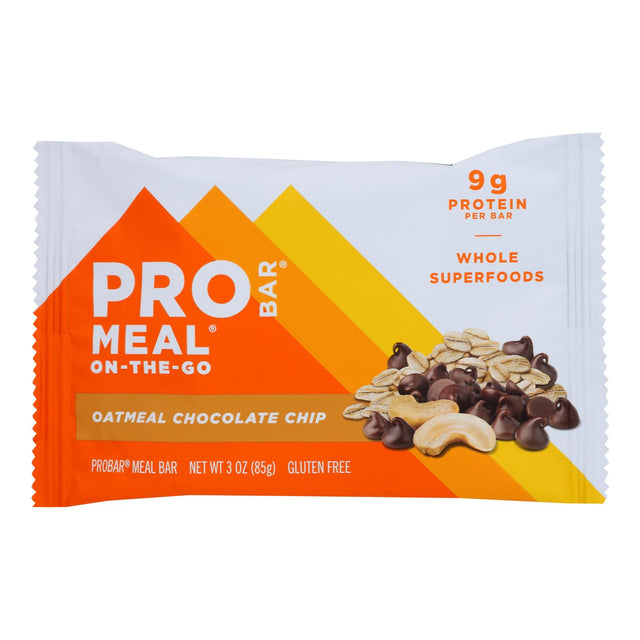 Pro Bar Meal Replacement Bar, Oatmeal Chocolate Chip, 3 Oz (Case of 12) - Cozy Farm 